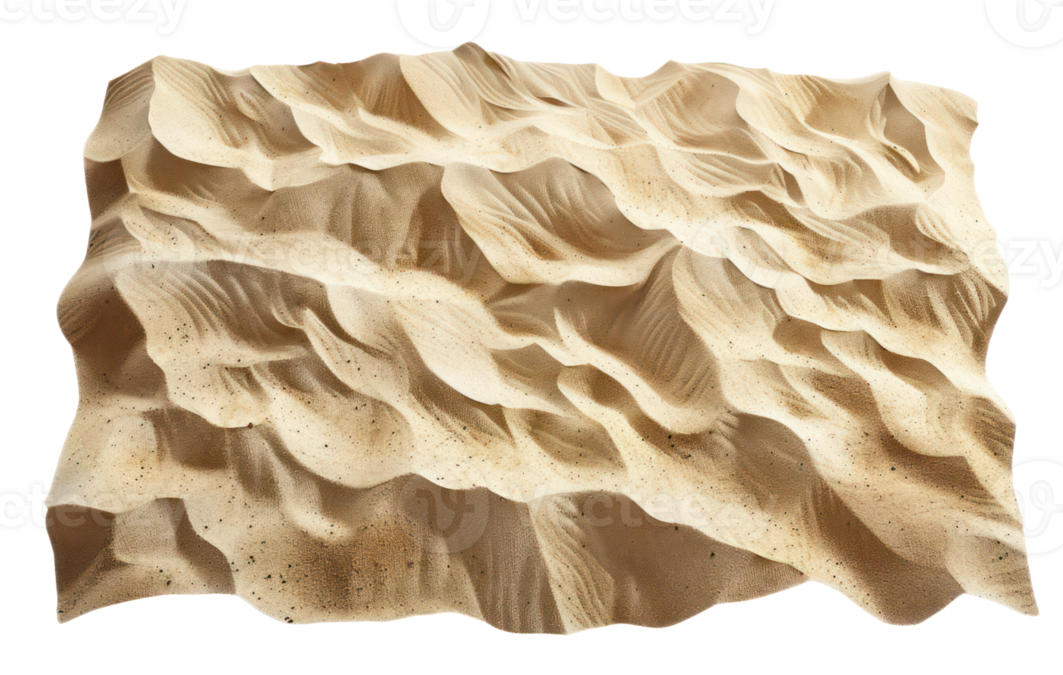 AI generated Textured sand dunes with natural wave on transparent background - stock png. png