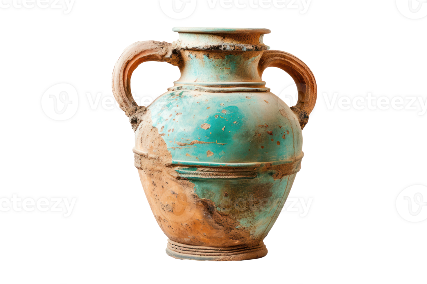 AI generated Ancient amorphous vase on a transparent background png