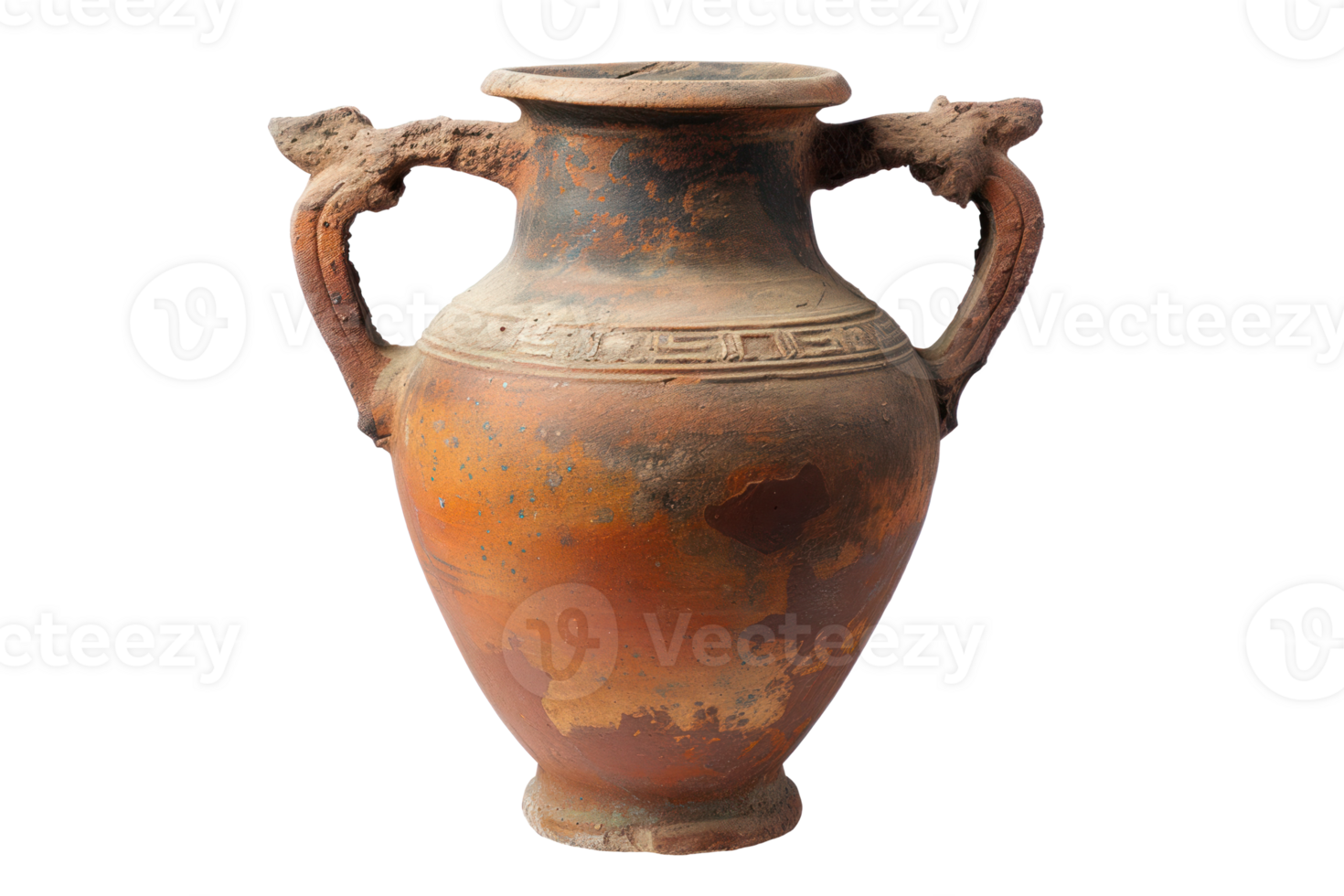 AI generated Ancient amorphous vase on a transparent background png