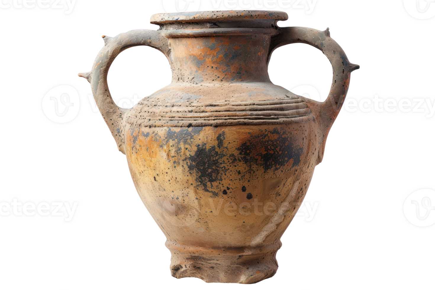 AI generated Ancient amorphous vase on a transparent background png