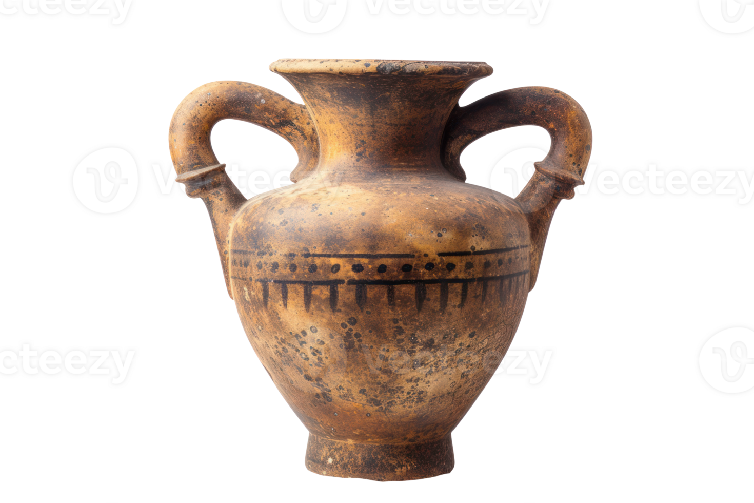 AI generated Ancient amorphous vase on a transparent background png