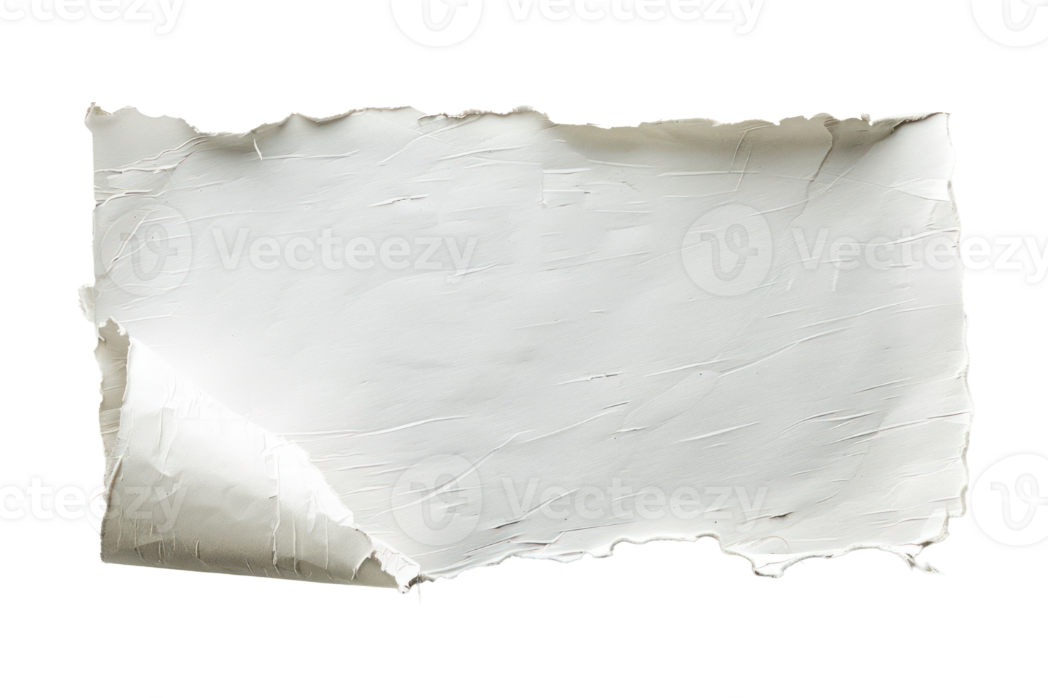 AI generated Aged parchment paper with torn edges and textured background on transparent background - stock png. png