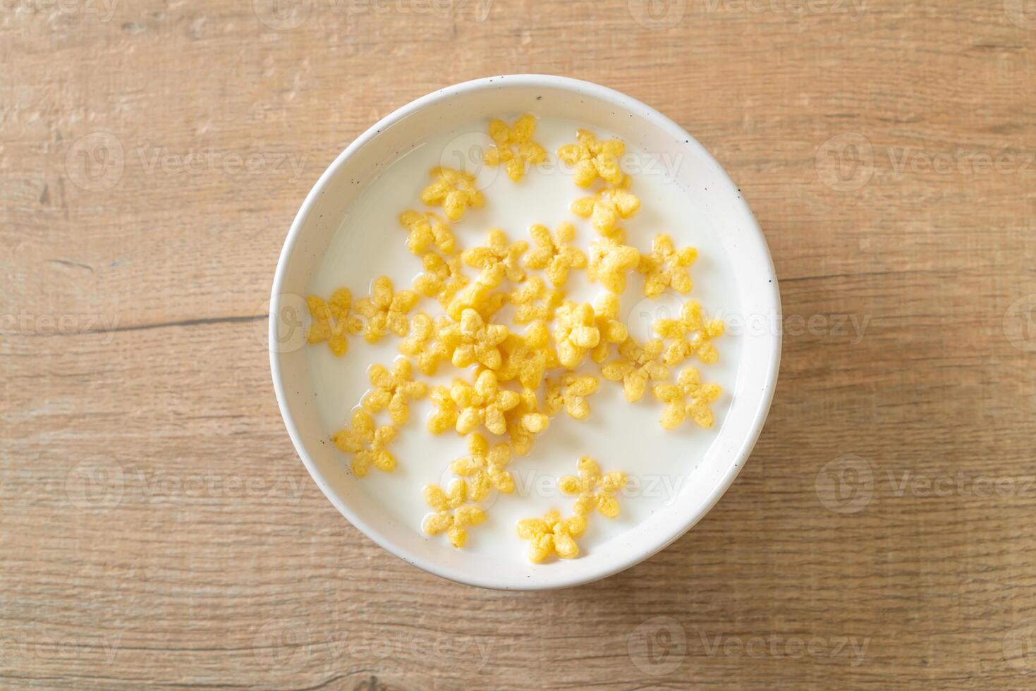 cereals with fresh milk photo