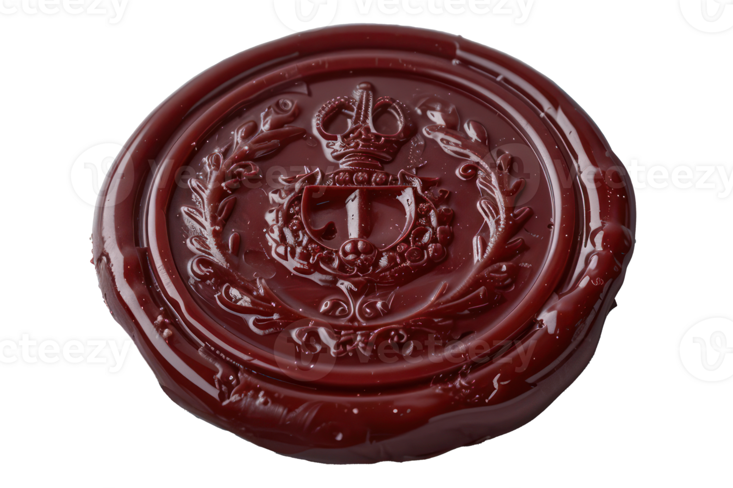 AI generated Vintage red wax seal for secure correspondence on transparent background - stock png. png