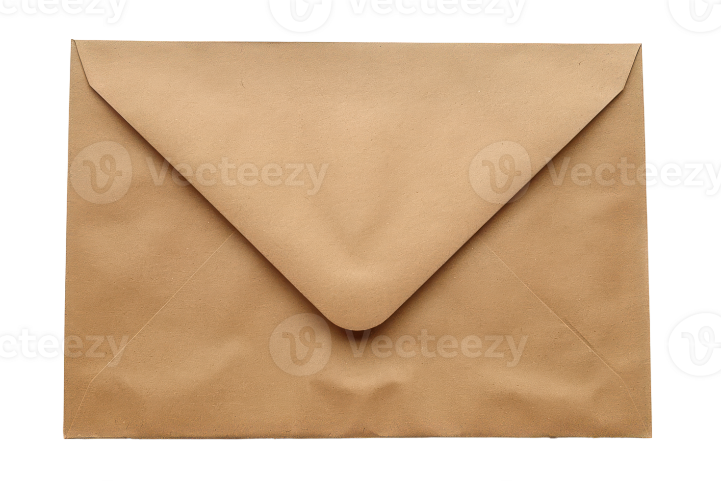 AI generated Brown envelope with textured detail on transparent background - stock png. png