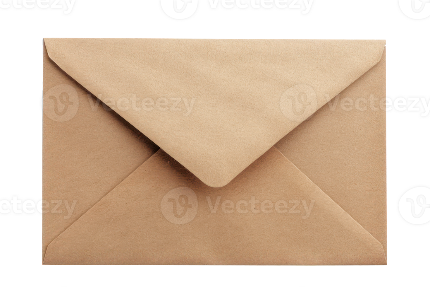 AI generated Brown envelope with textured detail on transparent background - stock png. png