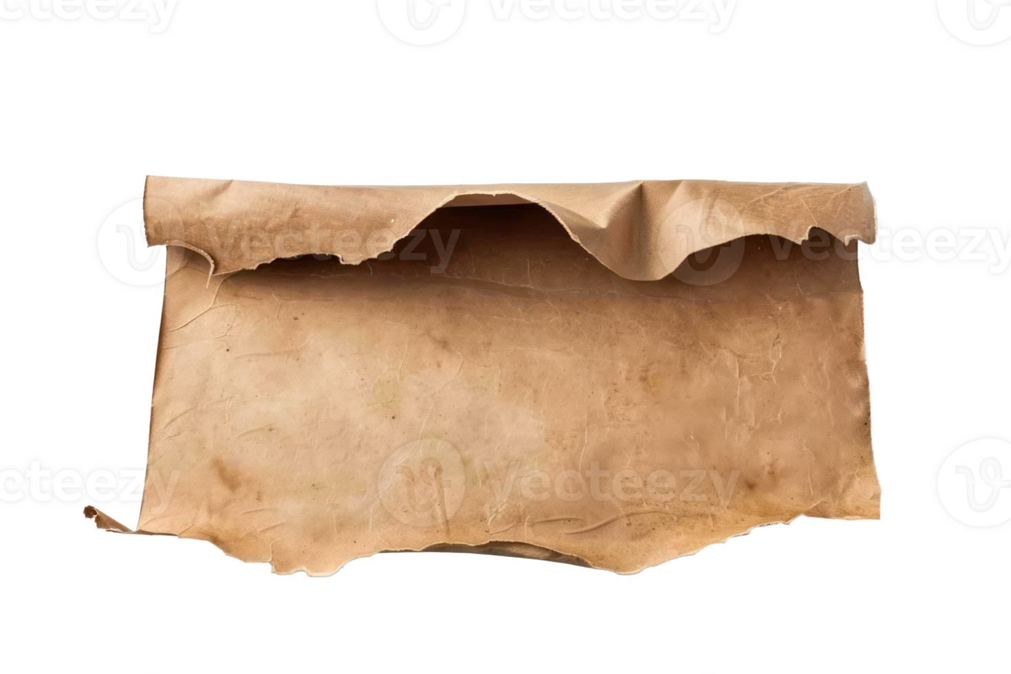 AI generated Rolled parchment paper with vintage texture on transparent background - stock png. png