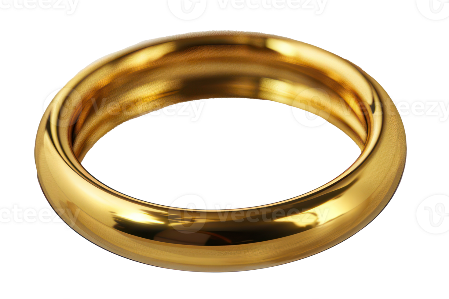 AI generated Simple elegant gold wedding band on transparent background - stock png. png