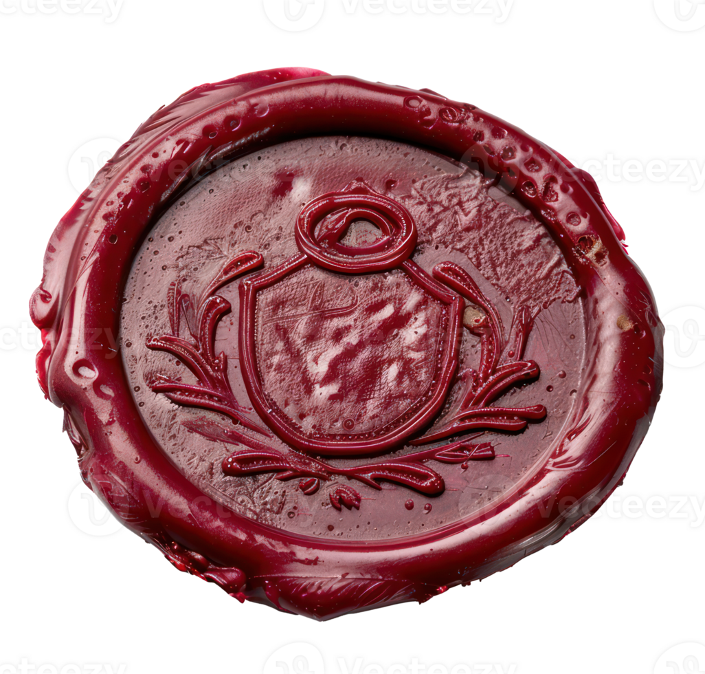 AI generated Vintage red wax seal for secure correspondence on transparent background - stock png. png