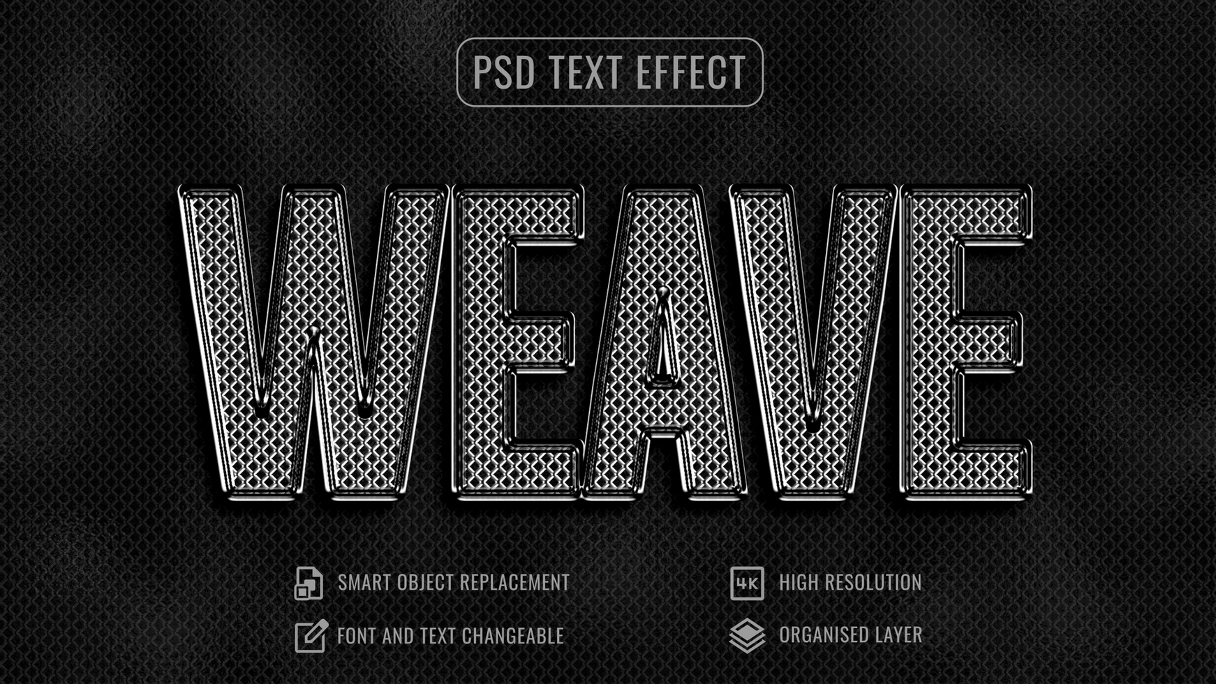 weave 3d text effect psd