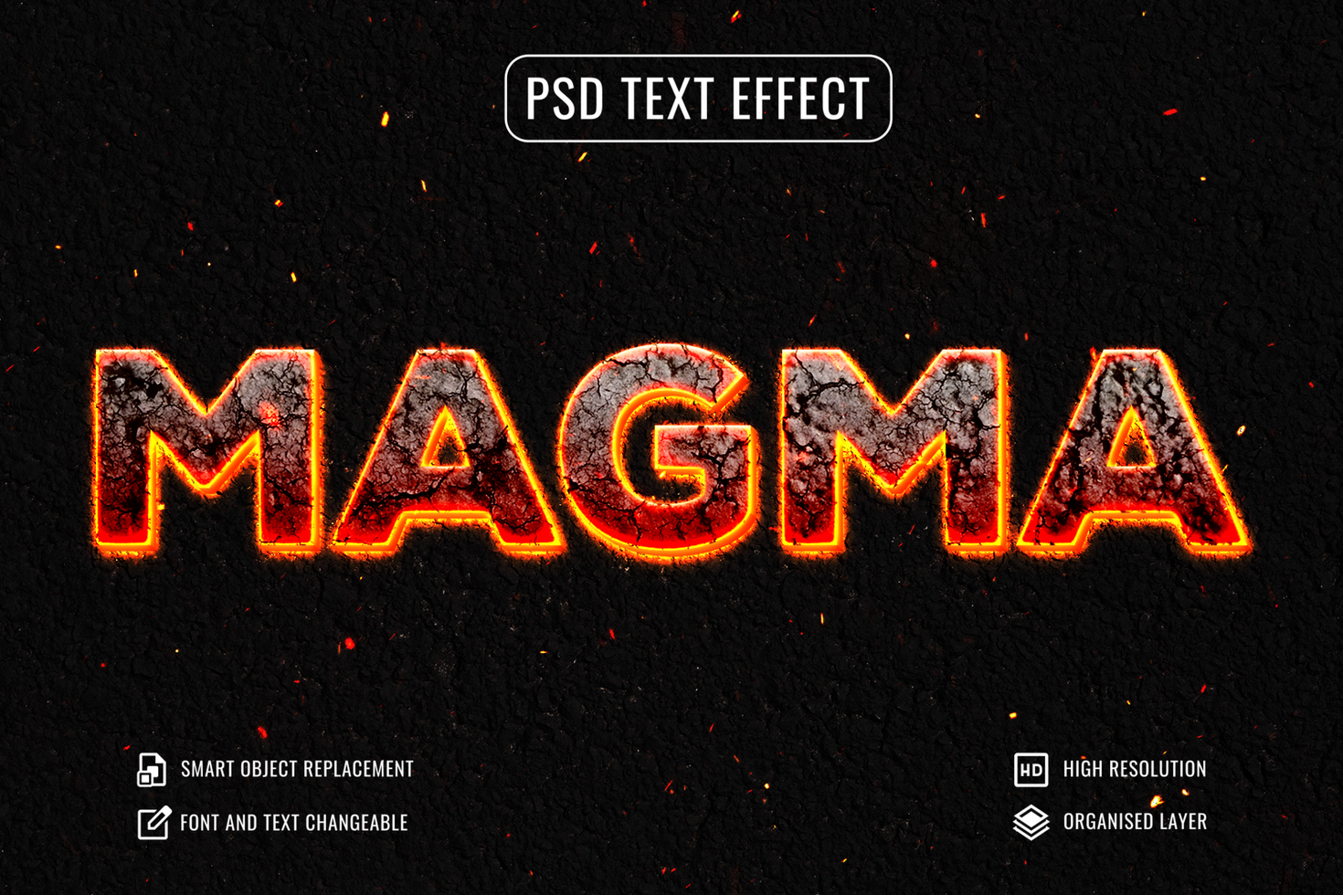 lava text effect psd template