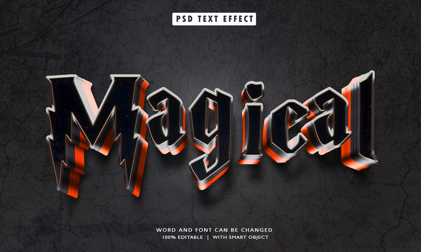 magique 3d modifiable texte effets psd