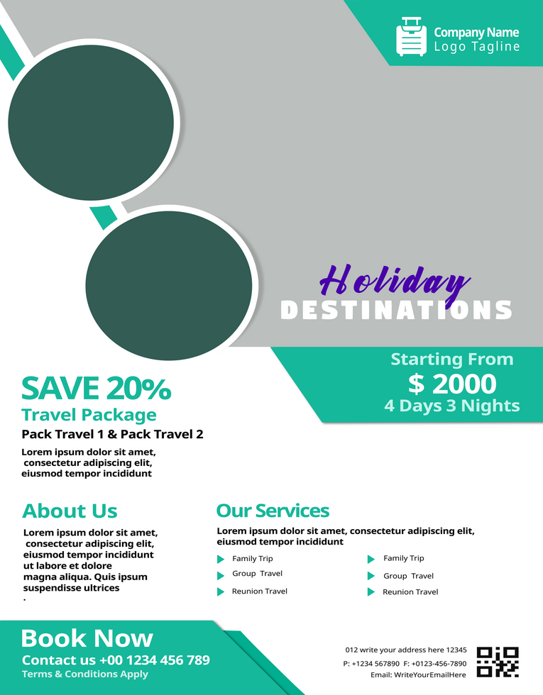 holiday destination travel and business template psd