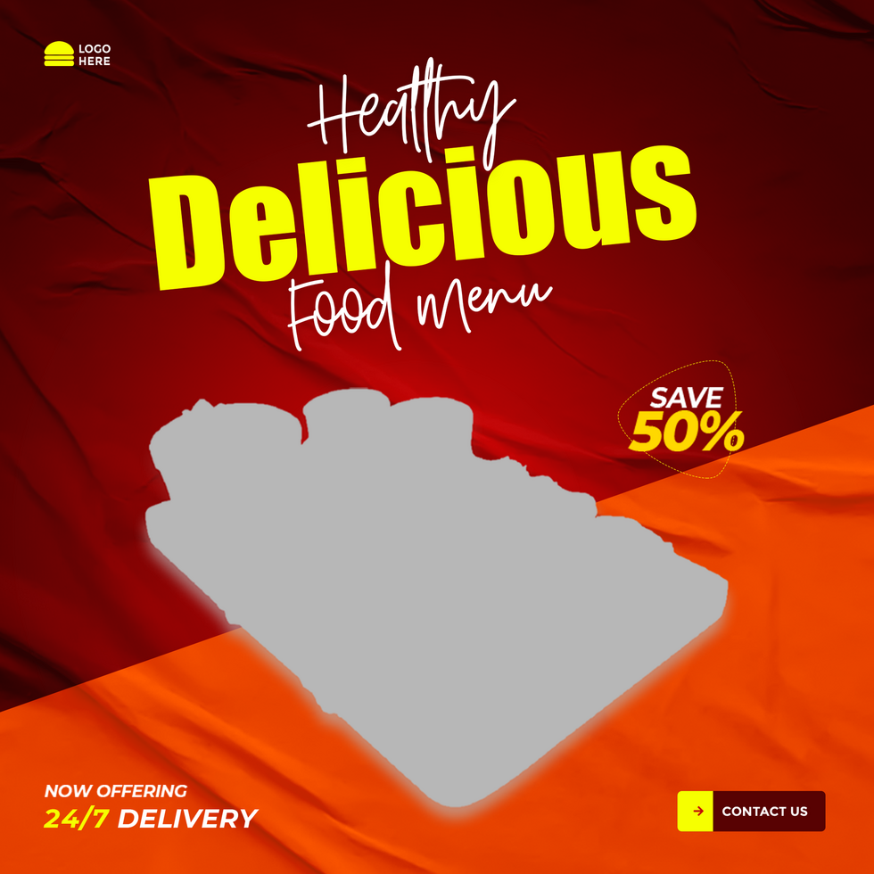 Delicious burger and food menu social media banner template psd