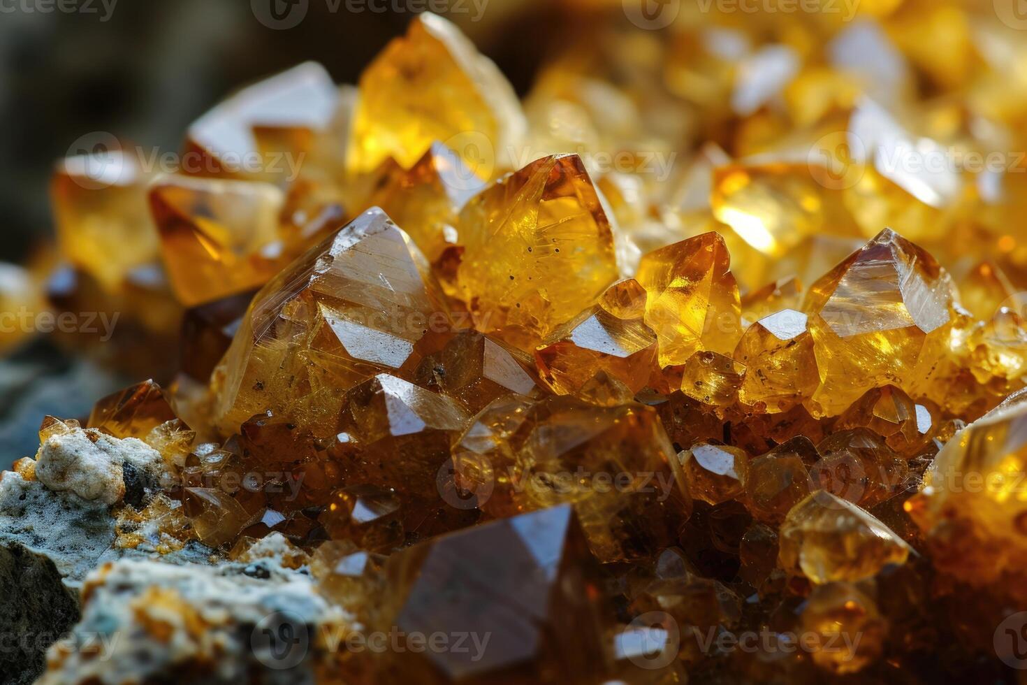 ai generado dorado cristal mineral Roca con sin costura antecedentes. foto