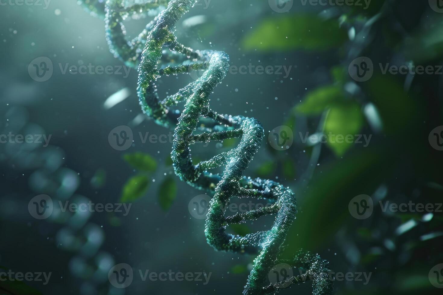 AI generated DNA structure and helix formation photo