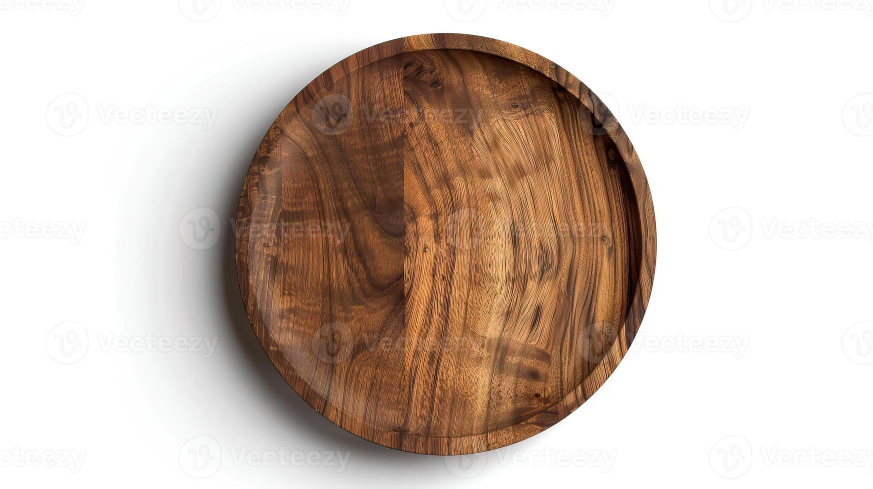 AI generated wooden plate isolated on white background  plate isolated on white background photo