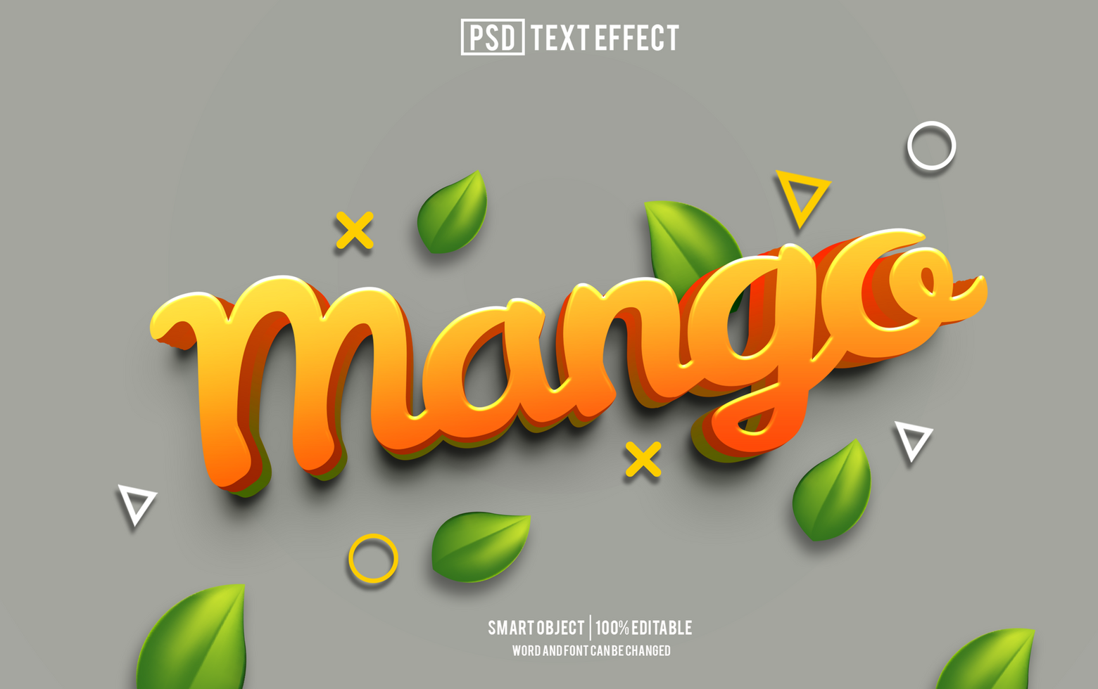 mango text effect, font editable, typography, 3d text. psd