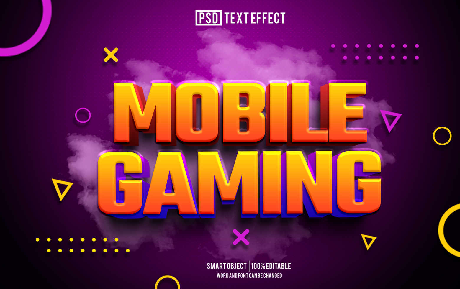mobiel gaming tekst effect, doopvont bewerkbaar, typografie, 3d tekst. psd