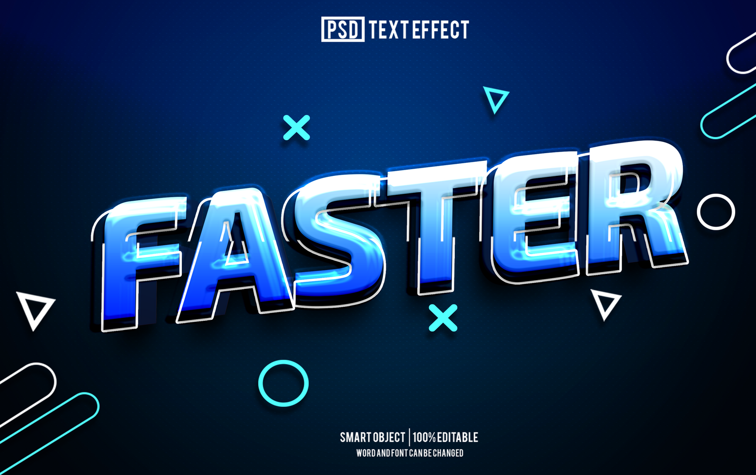 faster text effect, font editable, typography, 3d text. psd
