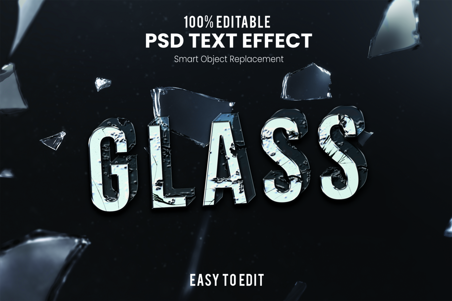 Broken Glass Text 3 psd