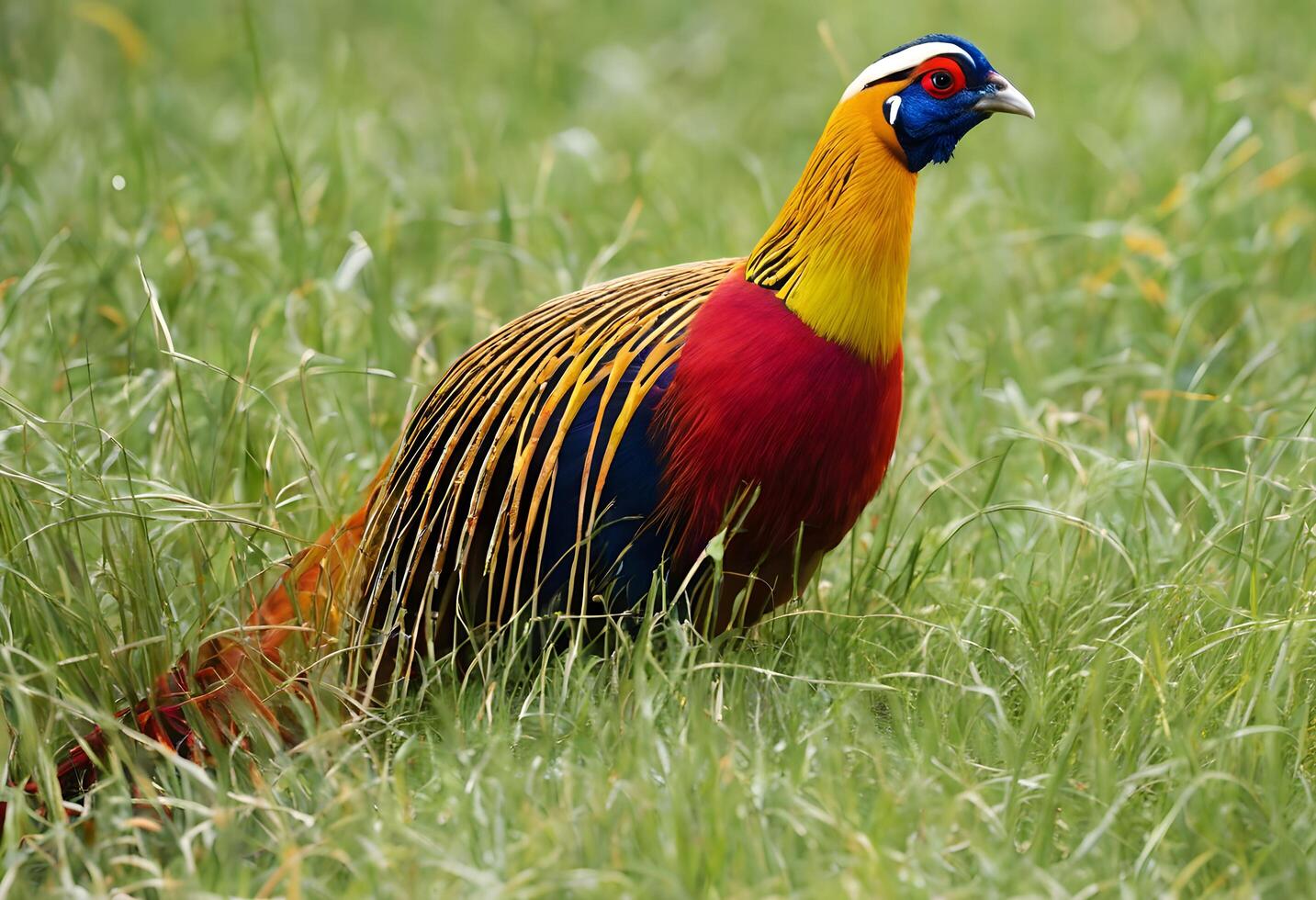 AI generated A close up of  a Golden Pheasant photo