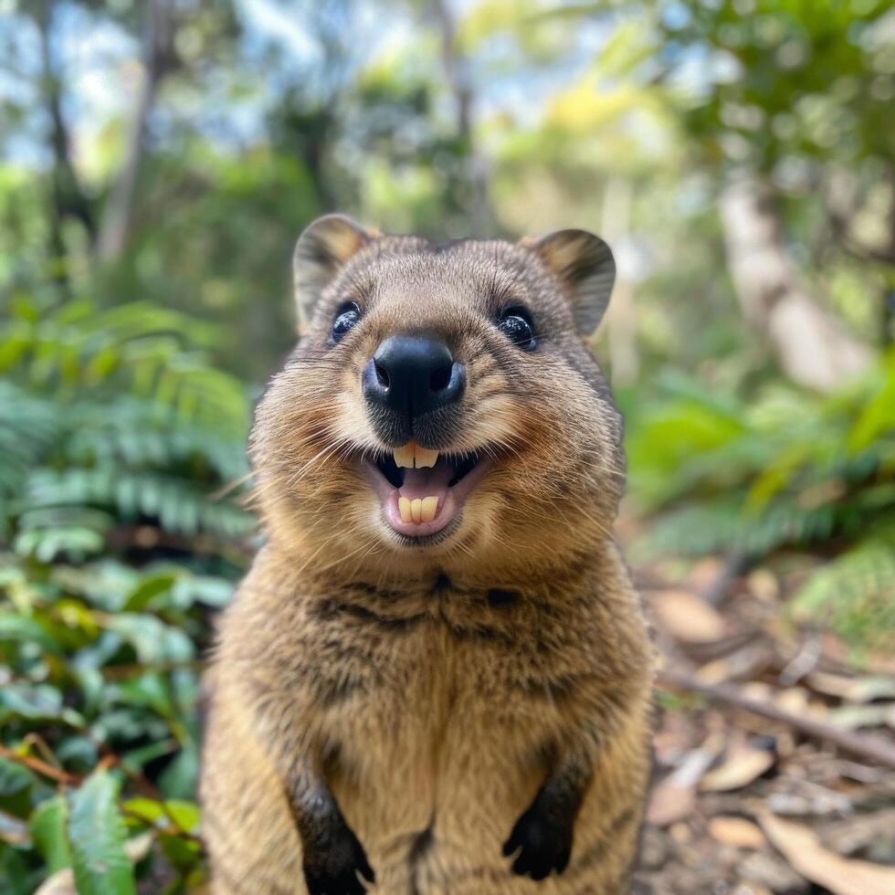 AI generated Smiling Quokka in Natural Habitat photo
