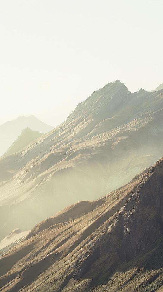 AI generated Sunlit Mountain Peaks At Dusk photo