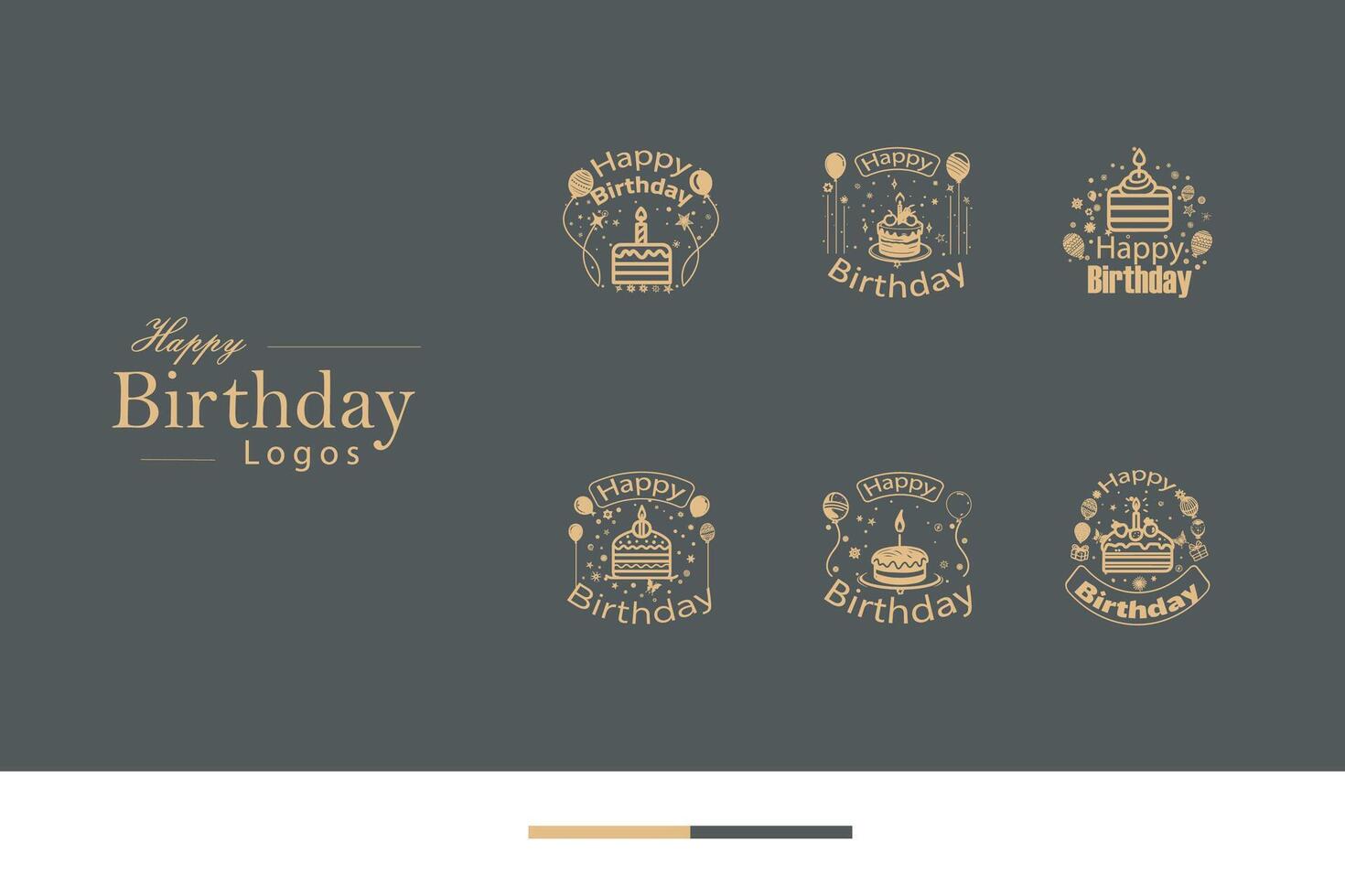 AI generated Happy Birthday Logo Bundle vector