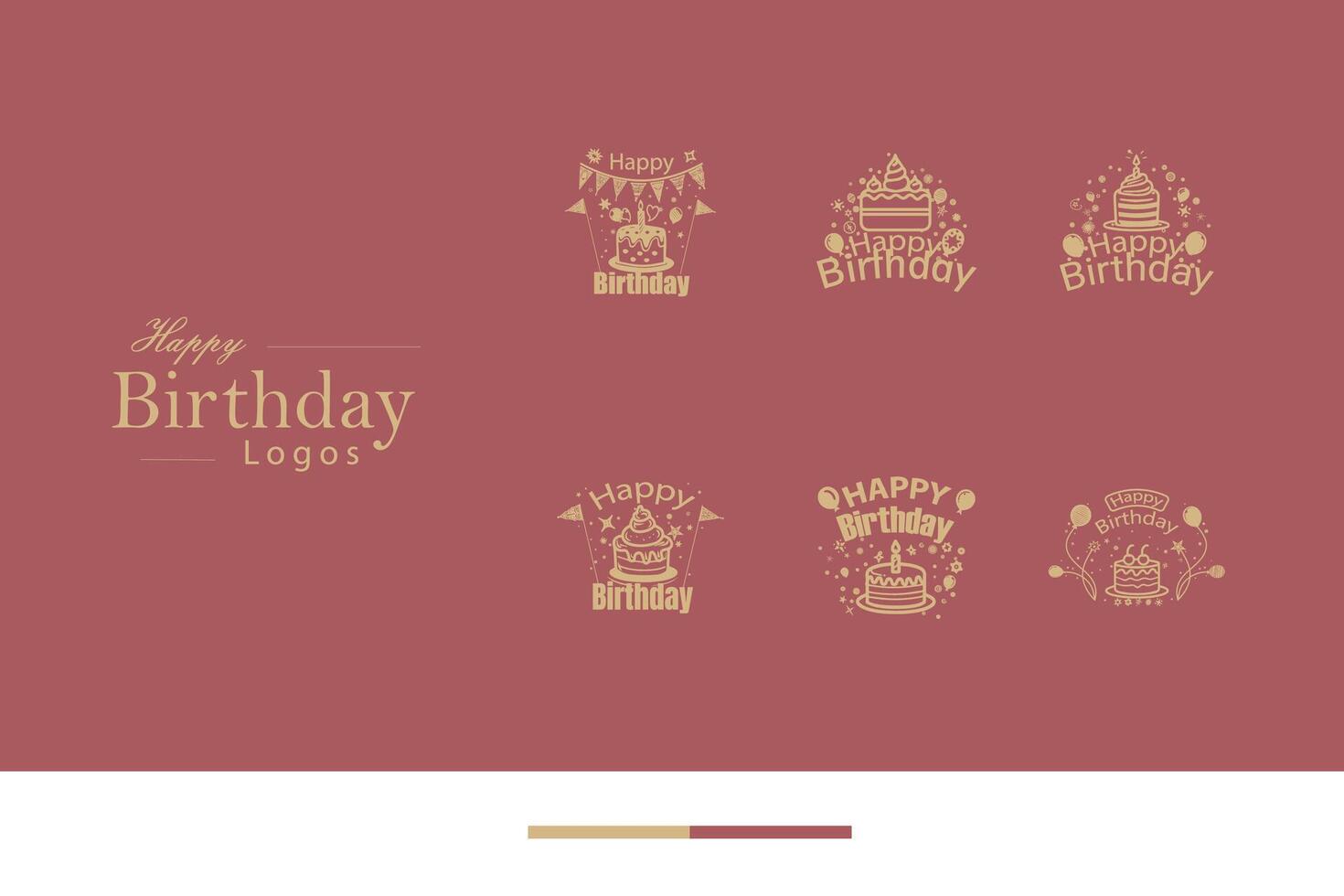 AI generated Happy Birthday Logo Bundle vector