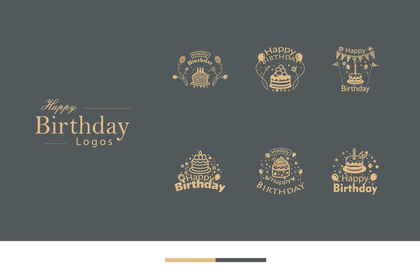 AI generated Happy Birthday Logo Bundle vector