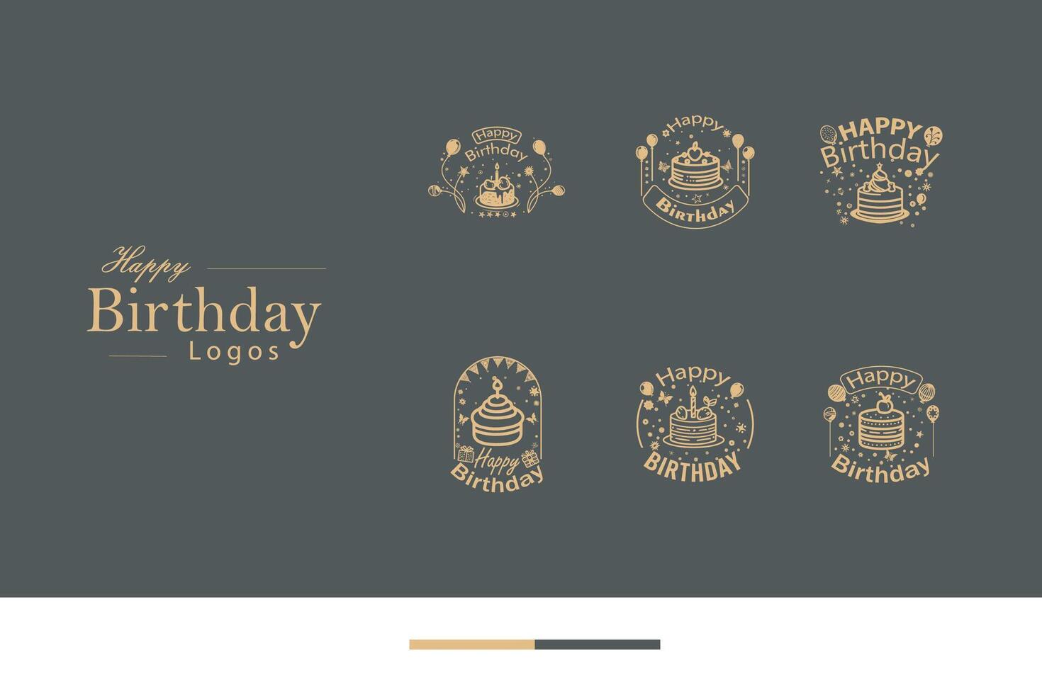AI generated Happy Birthday Logo Bundle vector