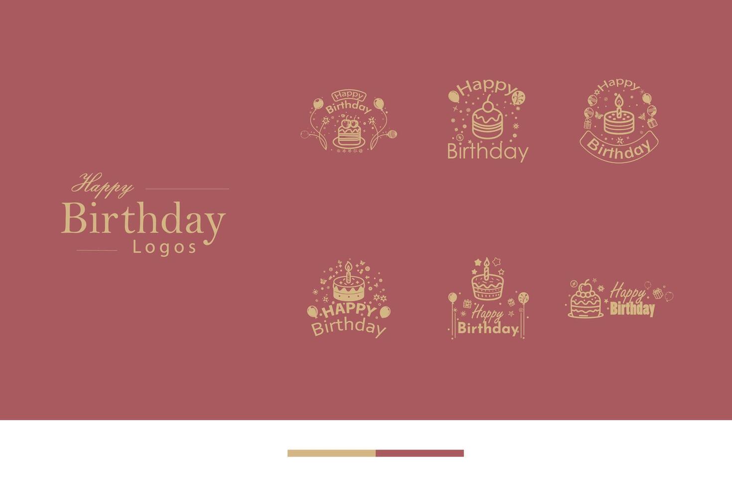 AI generated Happy Birthday Logo Bundle vector