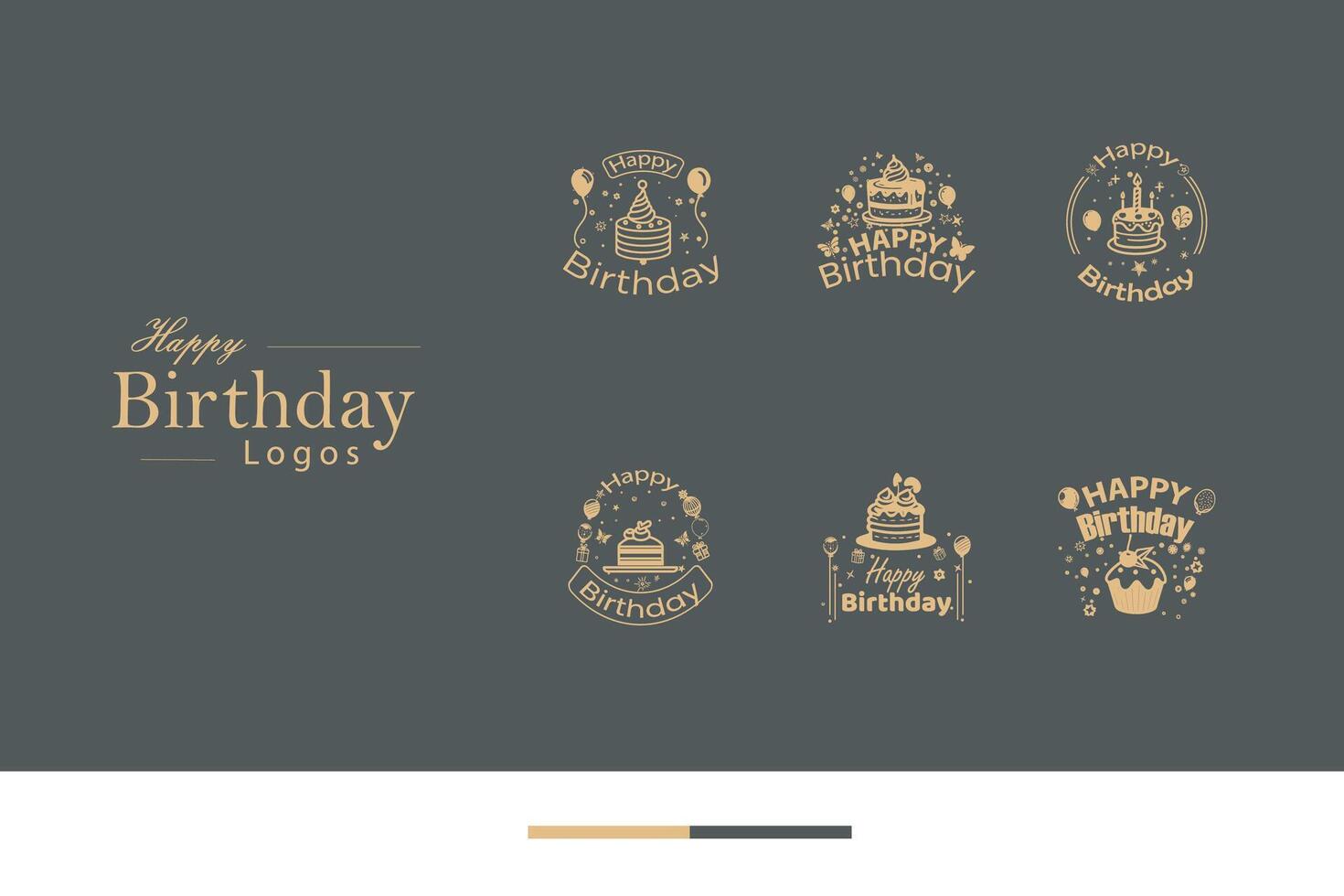 AI generated Happy Birthday Logo Bundle vector