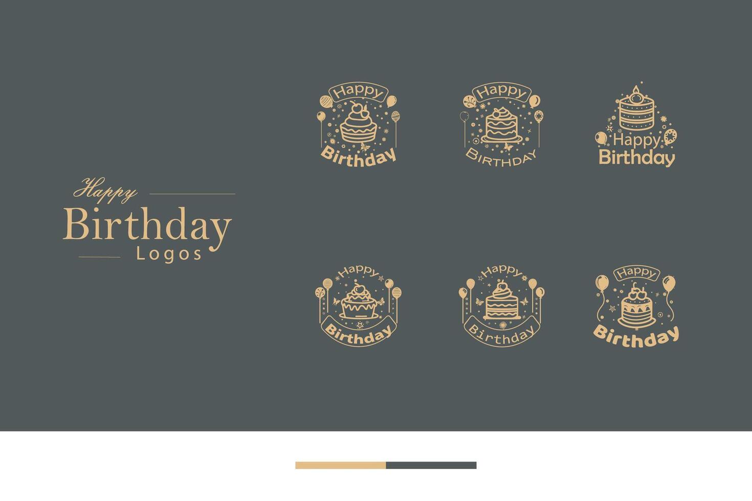 AI generated Happy Birthday Logo Bundle vector