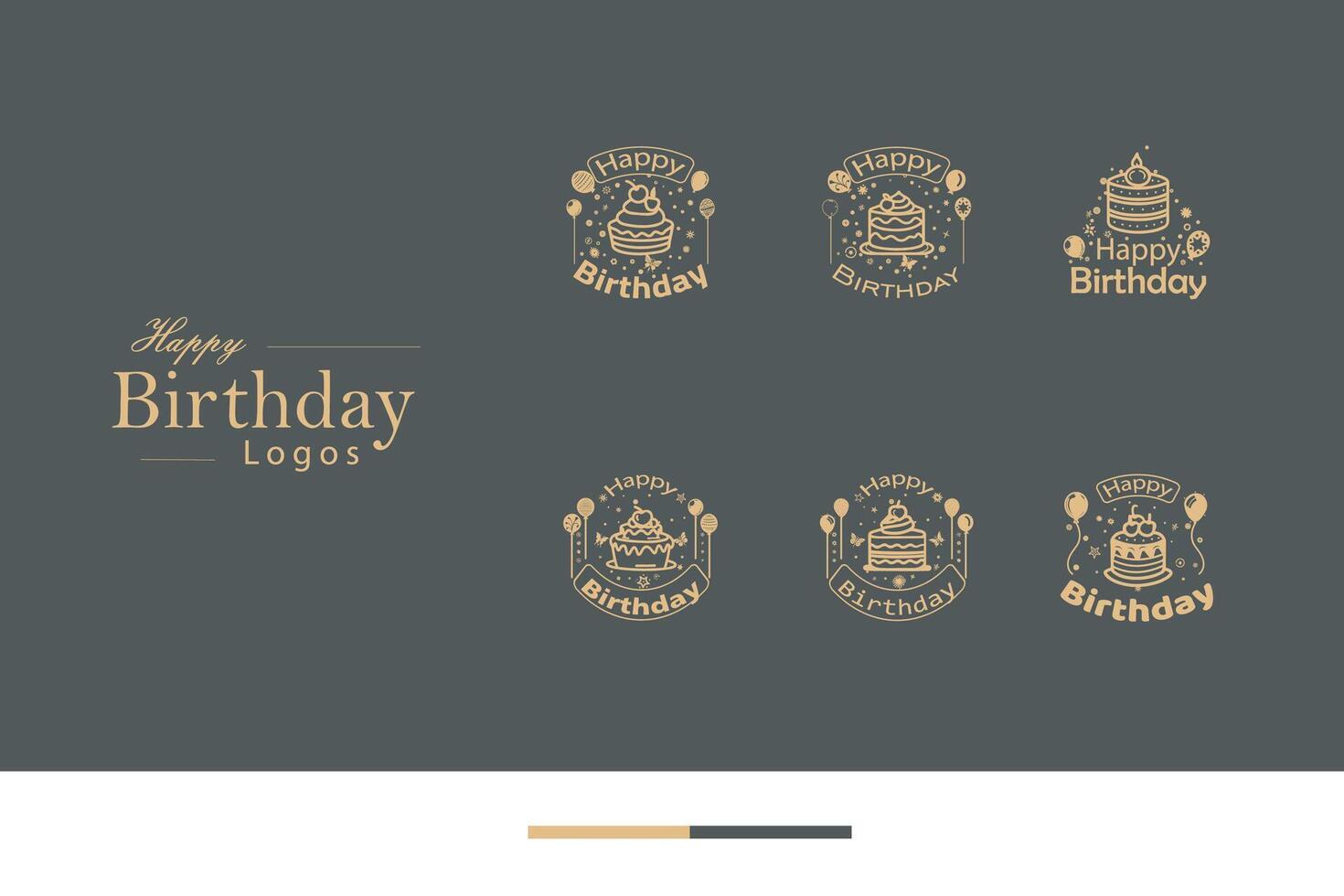 AI generated Happy Birthday Logo Bundle vector