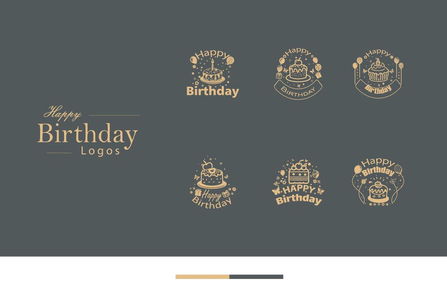 AI generated Happy Birthday Logo Bundle vector