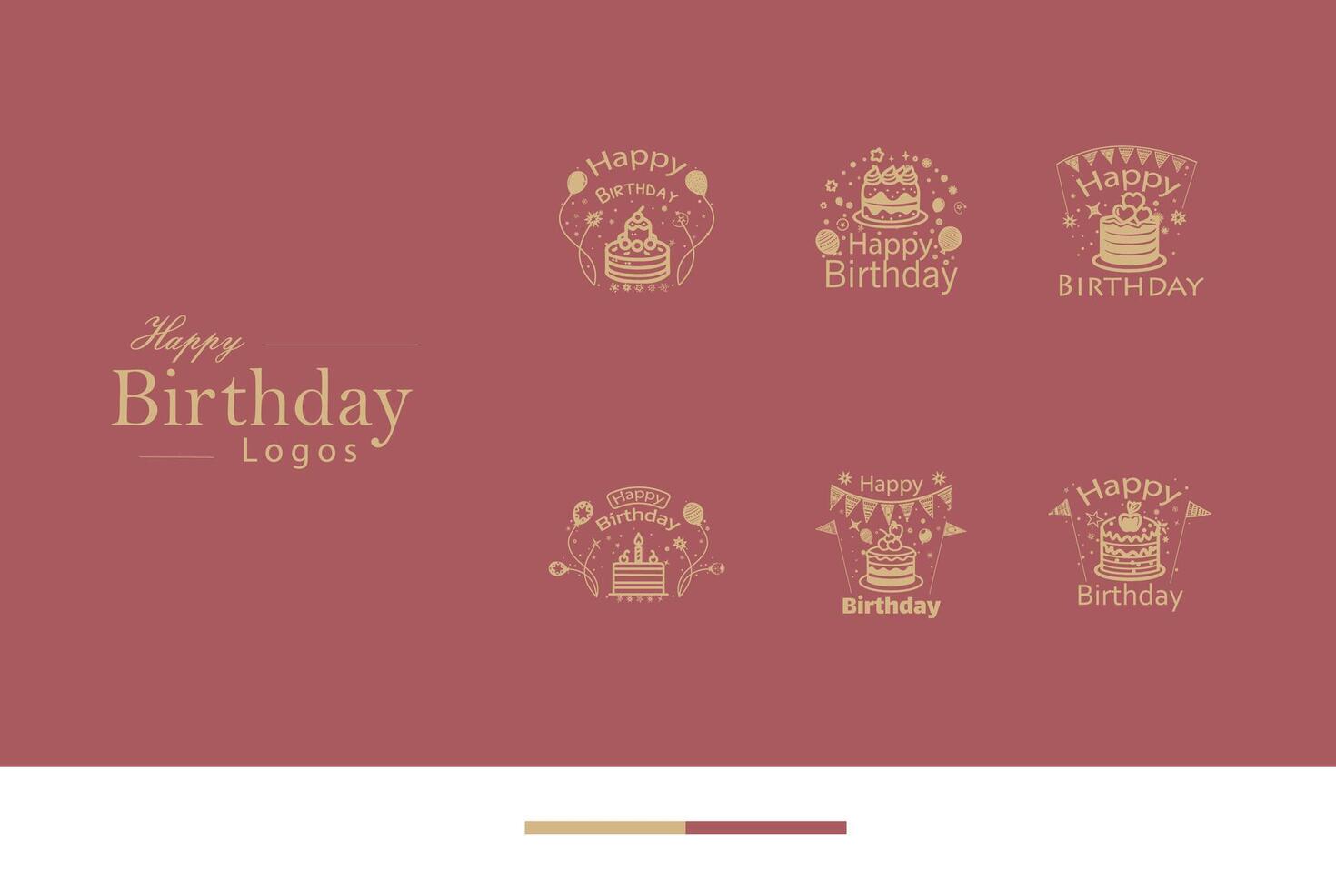 AI generated Happy Birthday Logo Bundle vector