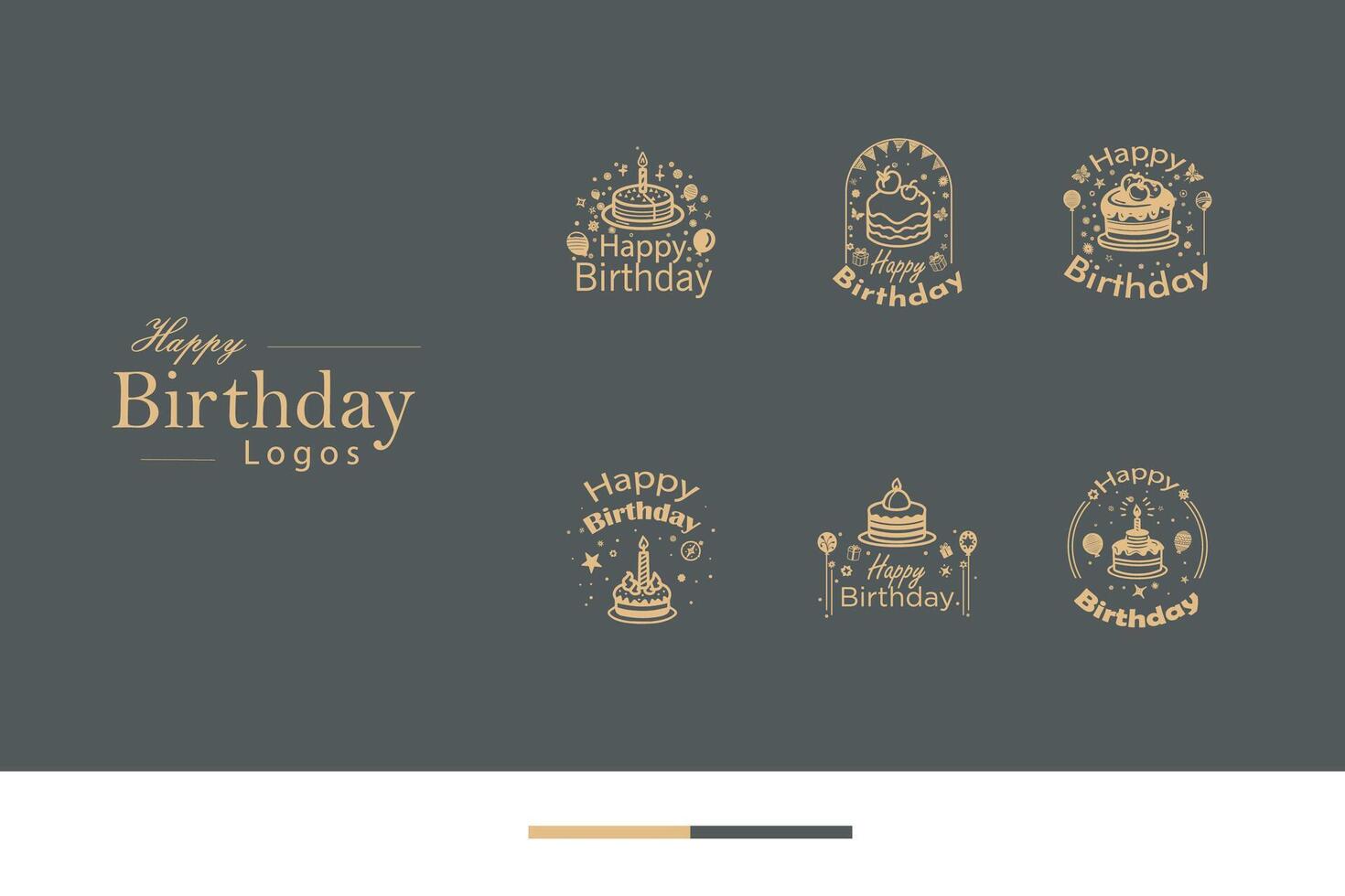 AI generated Happy Birthday Logo Bundle vector