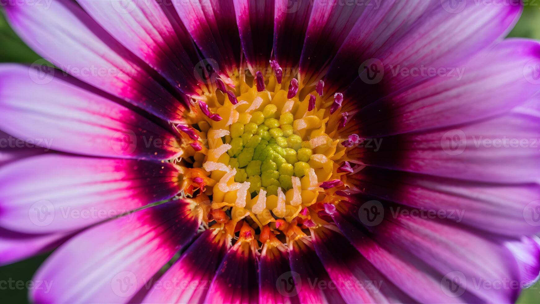 AI generated Micro beautiful vivid spring botanical violet gerbera flower, osteospermum photo