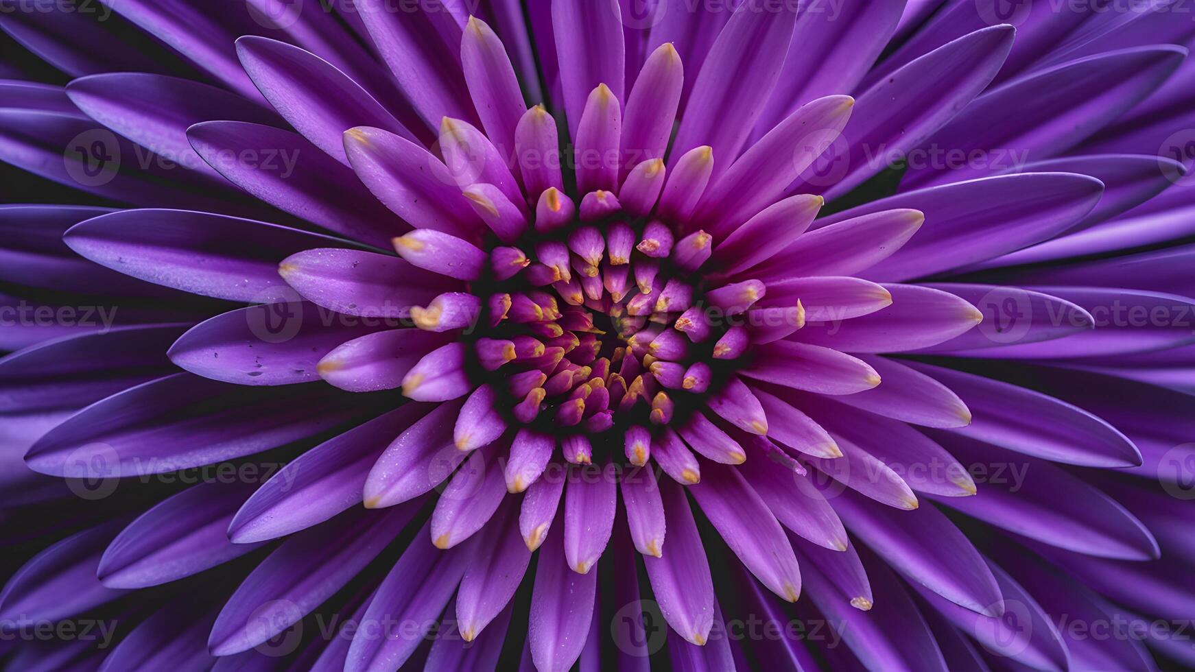 AI generated Interesting abstract purple flower created using macro lens photo