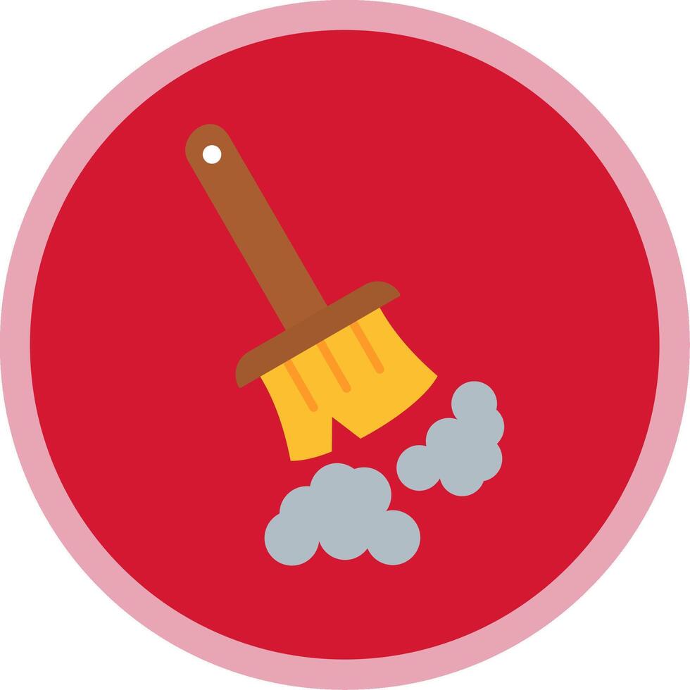 Broom Flat Multi Circle Icon vector