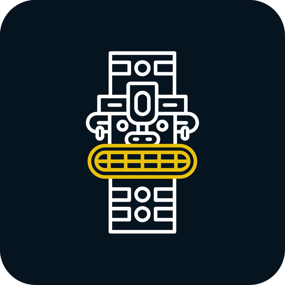 Totem Line Yellow White Icon vector