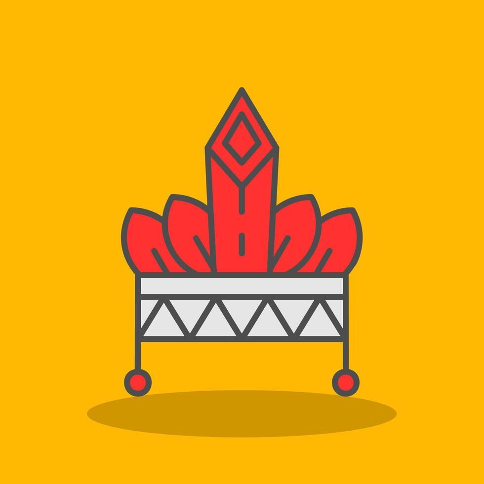 Hat Filled Shadow Icon vector