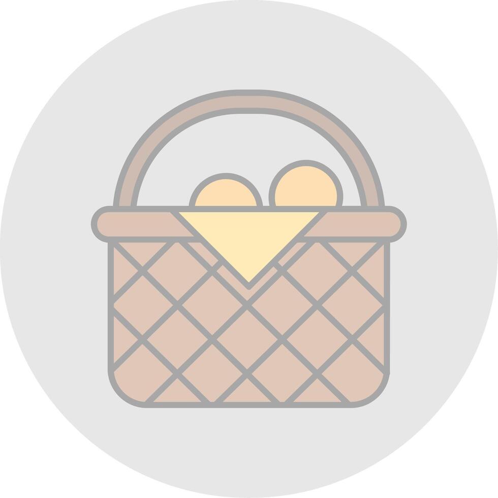 Basket Line Filled Light Circle Icon vector