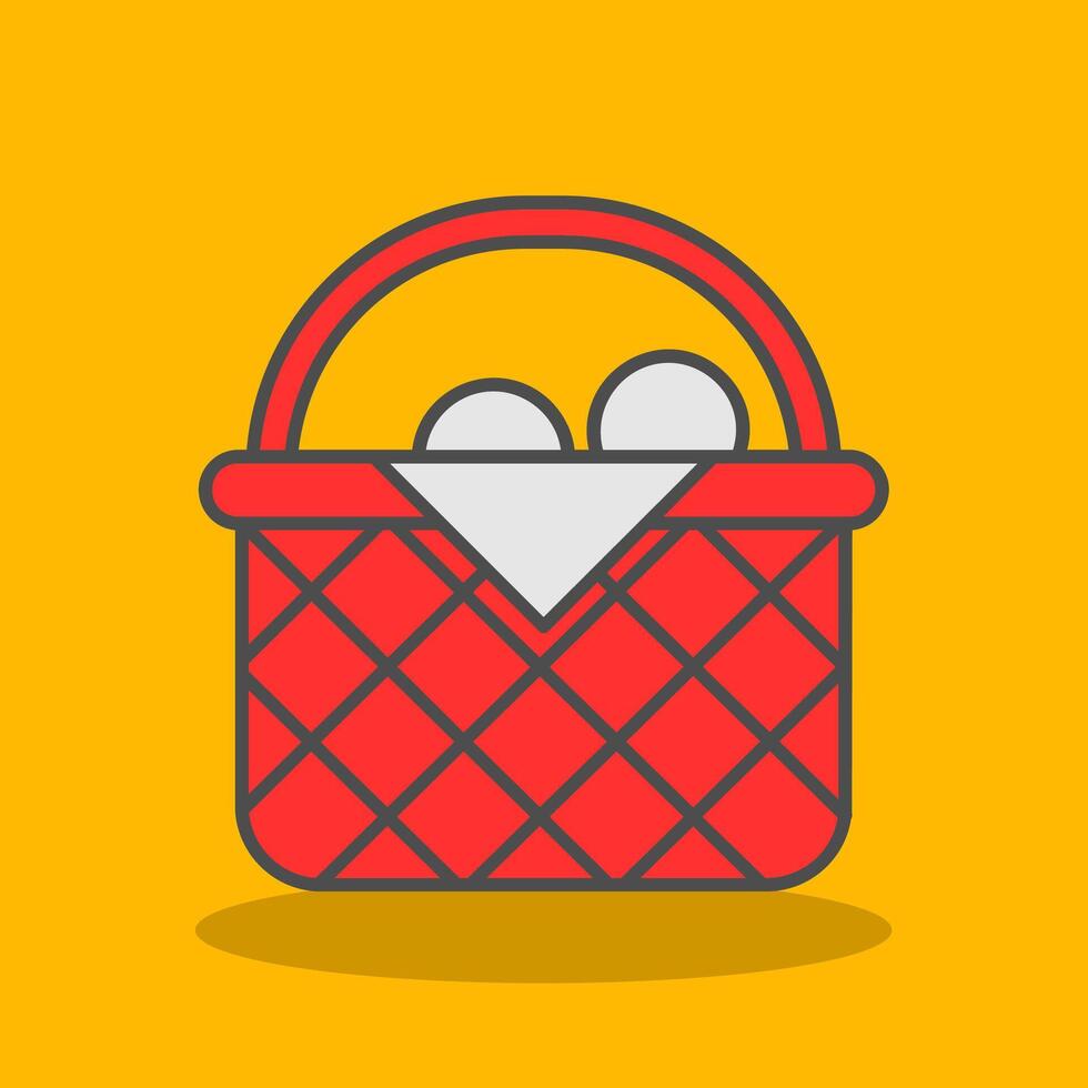 Basket Filled Shadow Icon vector