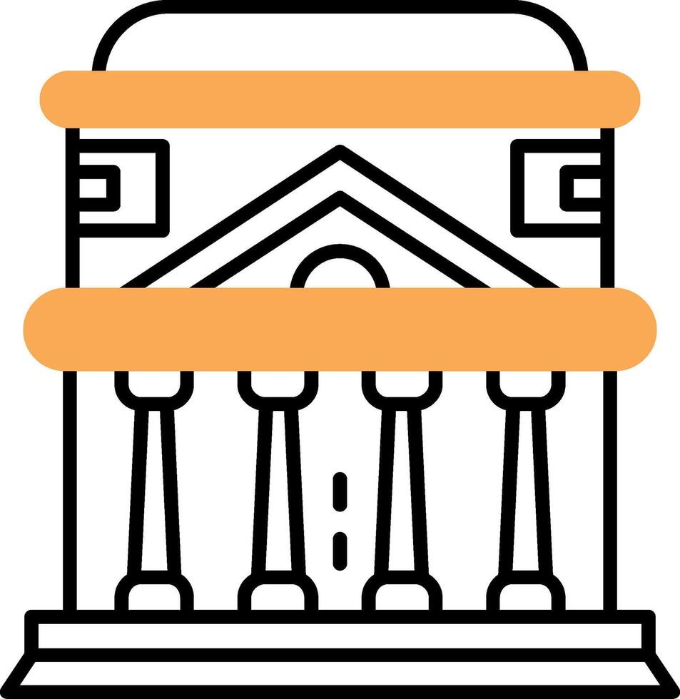 Pantheon Skined Filled Icon vector