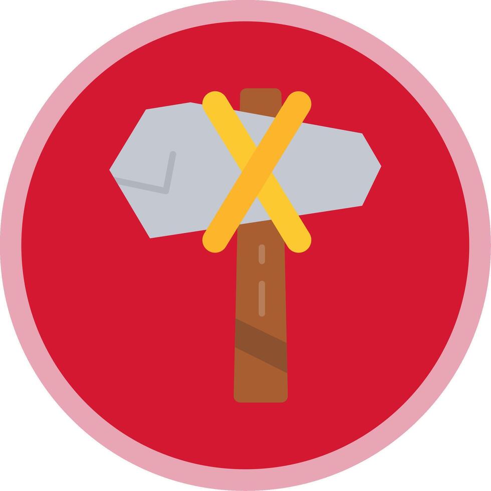 Hammer Flat Multi Circle Icon vector