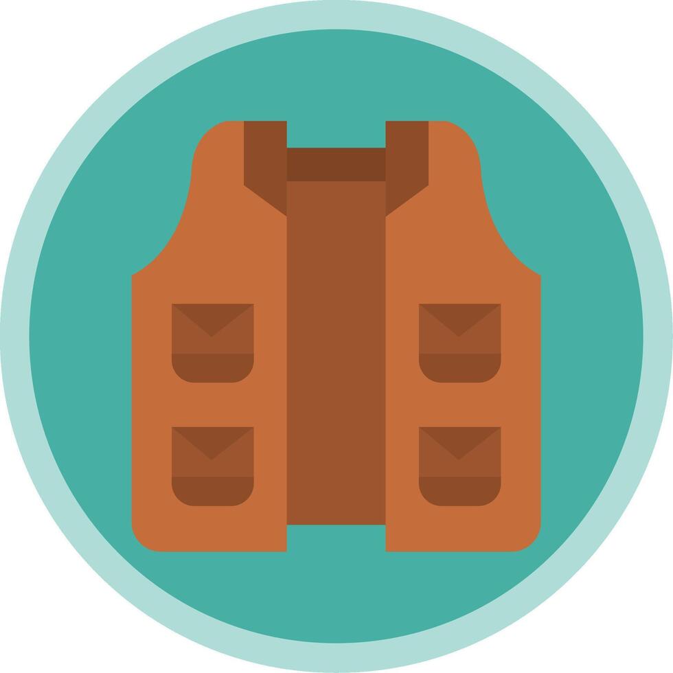 Vest Flat Multi Circle Icon vector