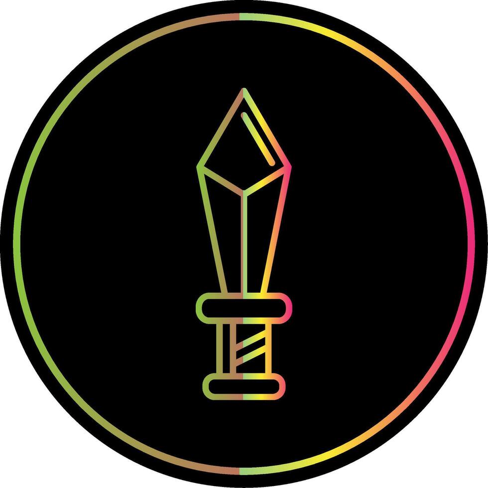 Dagger Line Gradient Due Color Icon vector